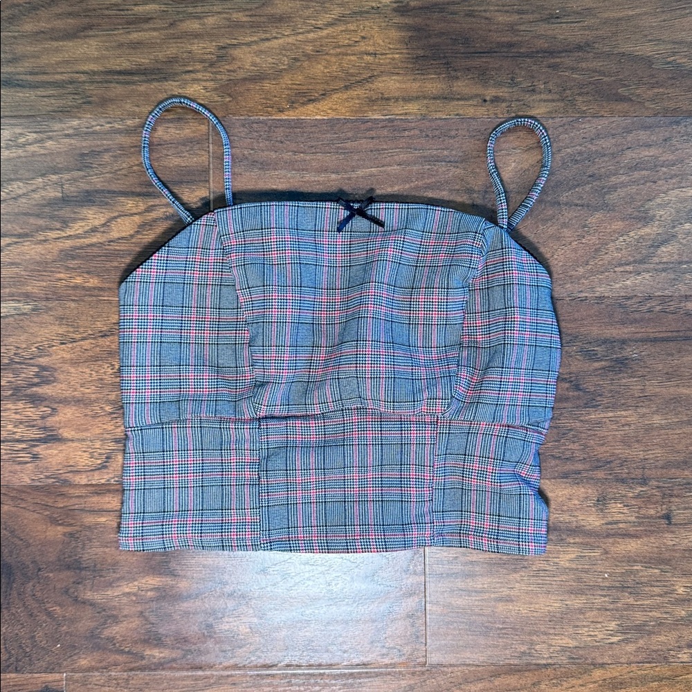 Wild Fable Plaid Crop Top - Red and Black